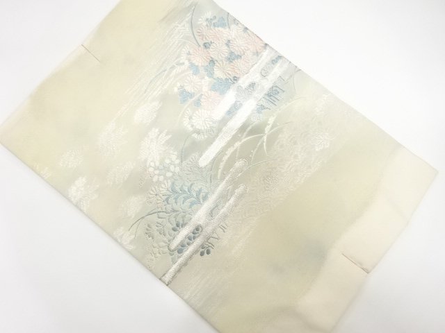JAPANESE KIMONO / UNUSED WOVEN AUTUMN GRASS PATTERN WEKASUMI / NAGOYA 